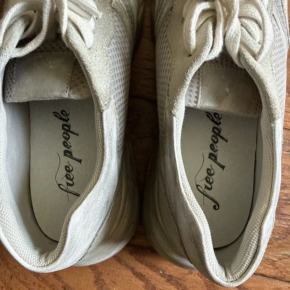 Free People Let’s Wander Washed Shoe Sneaker Womens Size 39 US 8.5 Gray